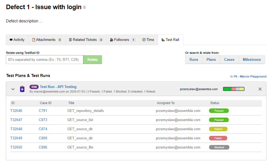 TestRail Test Case Management Integration with Project Management software